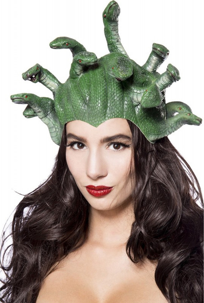 Cap cu serpi Medusa din cauciuc, #1, Carnaval24