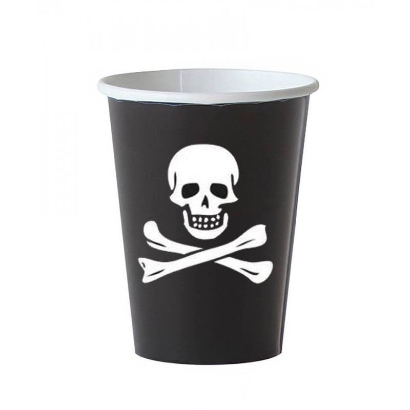 Set 6 Pahare Jolly Rogers, negru, #1, Carnaval24