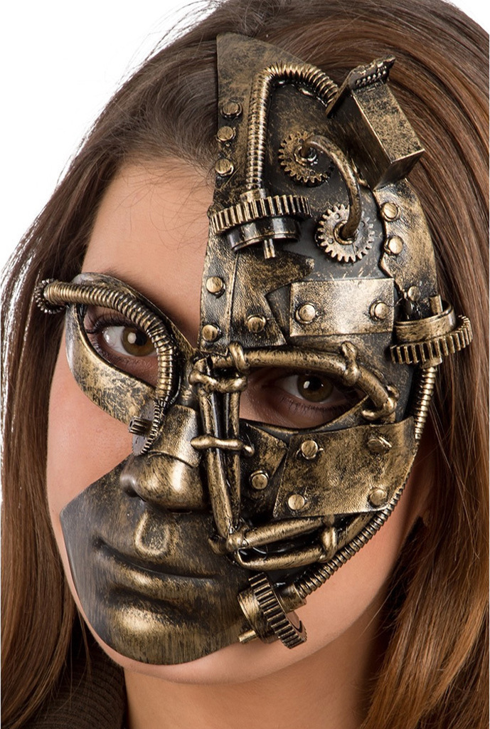 Masca Half Face Steampunk Universal Adulti, #1, Carnaval24