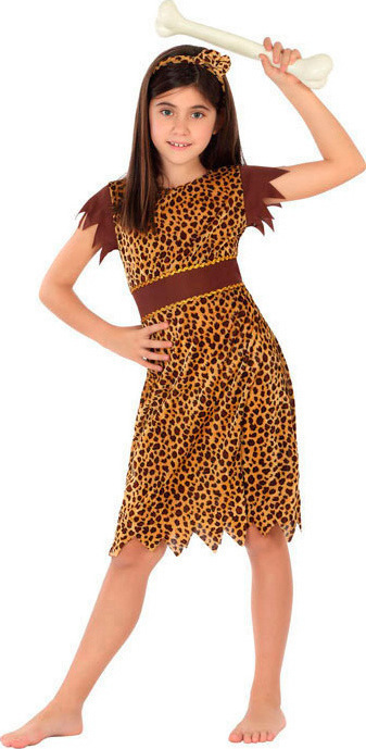 Costum Femeia Cavernelor Fete 5-6 Ani 115-130 cm, #1, Carnaval24