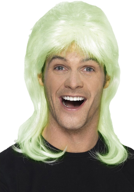 Peruca anii 80, fosforescenta, Nr. 1, Carnaval24