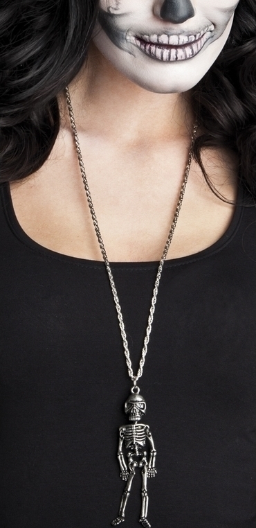 Colier din metal cu medalion schelete Halloween, #1, Carnaval24