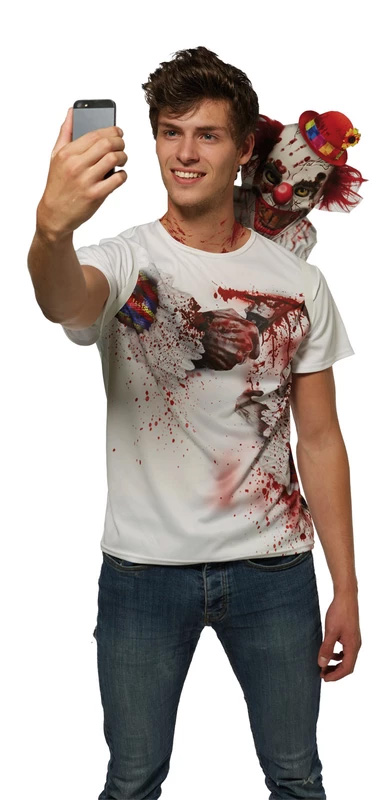 Tricou Adulti clovn Halloween, Multicolor, #1, Carnaval24