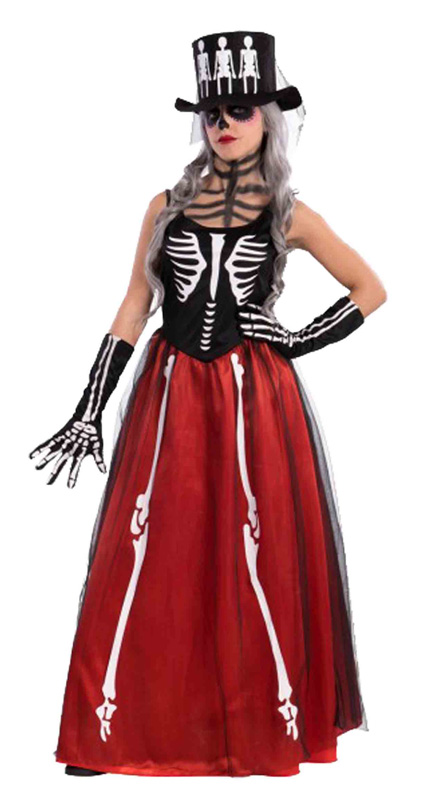 Costumatie Schelet Day of The Dead Dama S-M, #1, Carnaval24