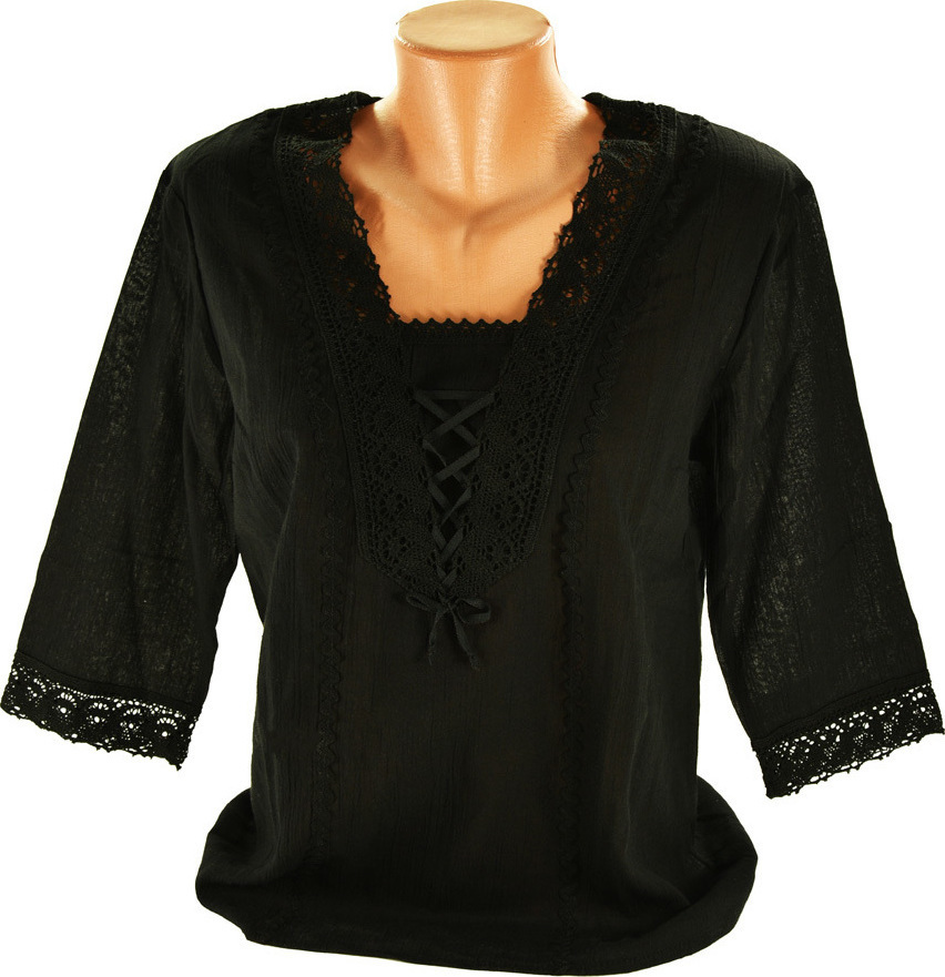 Ie neagra, maneci trei sferturi, marime 42, #1, Carnaval24