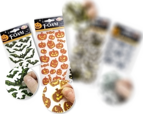 Abtibilduri Halloween Glitter dovlecei-lilieci, #1, Carnaval24