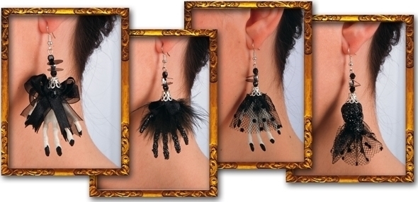 Cercei Halloween 5cm, Negru/Alb, #1, Carnaval24