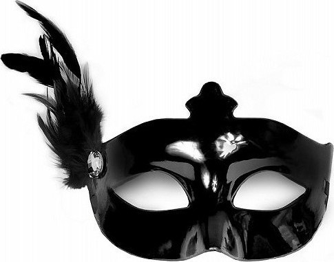 Masca Venetiana Neagra Cu Pana, #1, Carnaval24
