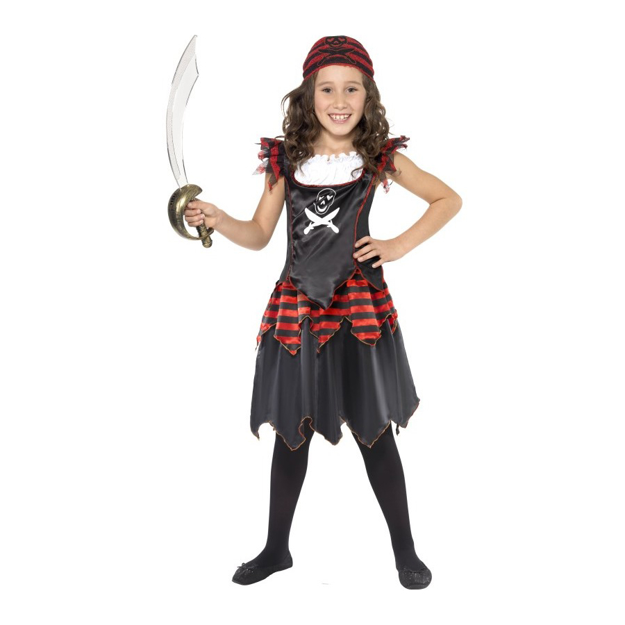 Costumatie Pirat Gothic fetite 7-9 ani, 130-145 cm, #1, Carnaval24
