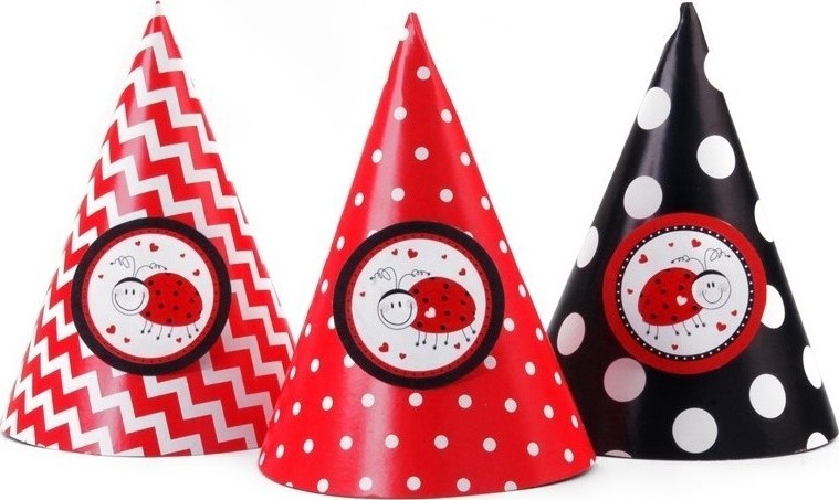 Set 6 Coifuri Petrecarete Buburuza Copii, #1, Carnaval24