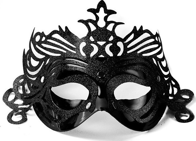 Masca Venetiana Cu Ornament Neagra, #1, Carnaval24