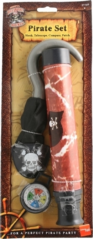 Set Pirat, Carlig, picior de lemn si busola, #1, Carnaval24