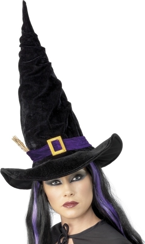 Palarie Halloween Vrajitoare, Negru/Mov, #1, Carnaval24