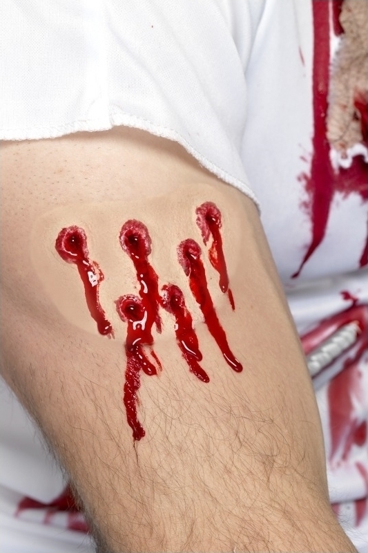 Farsa Halloween Brat impuscat, Rosu, #1, Carnaval24