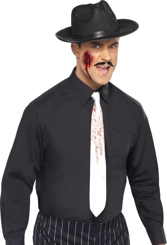 Cravata patata de Sange, Alb/Rosu, #1, Carnaval24