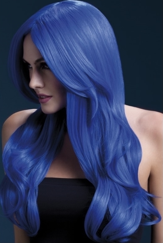 Peruca Profesionala Khloe Albastru Neon, #2, Carnaval24