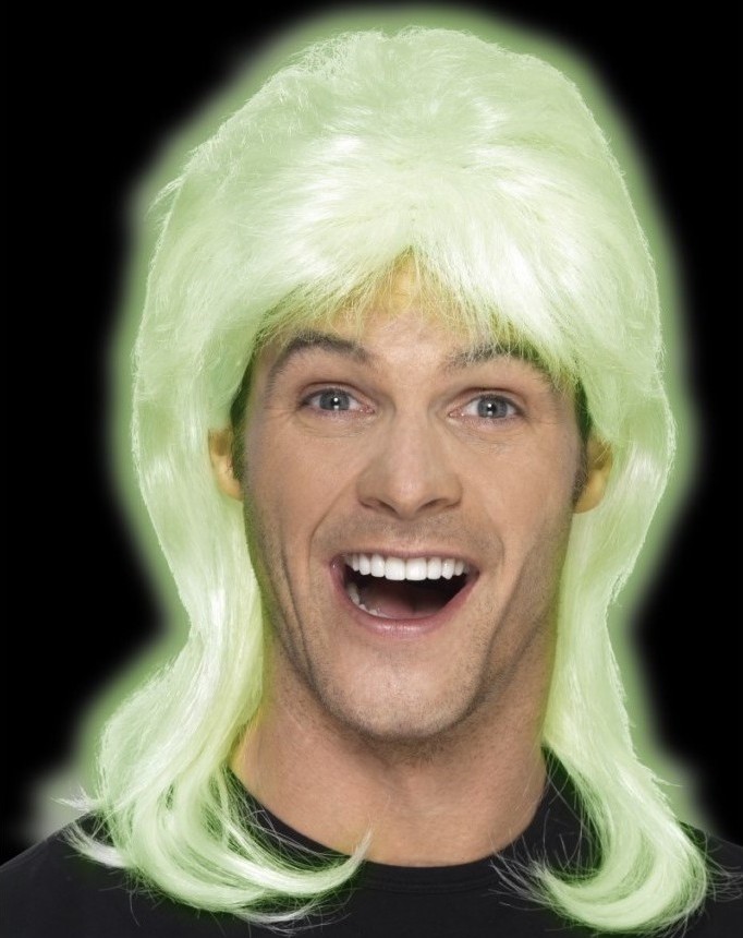 Peruca anii 80, fosforescenta, Nr. 2, Carnaval24