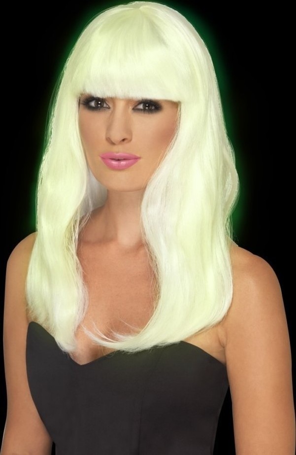 Peruca Blond Platinat Fosforescenta, #2, Carnaval24