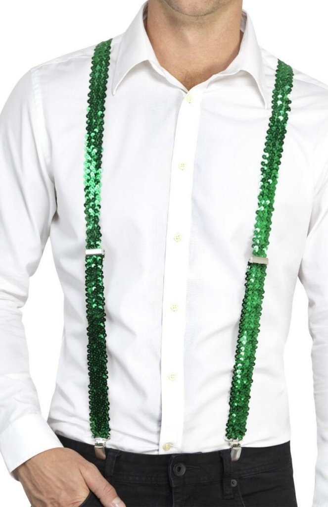 Bretele Party Paiete Verzi, #1, Carnaval24