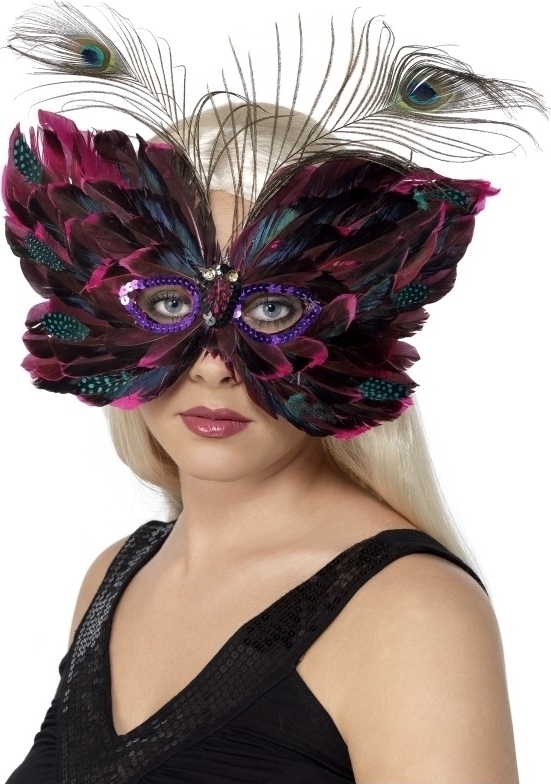 Masca din pene in forma de Fluture , #1, Carnaval24